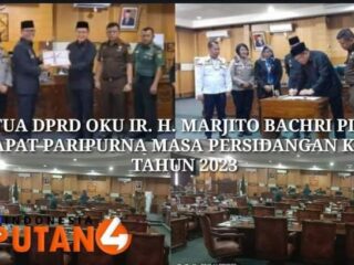 Ketua DPRD OKU Ir. H. Marjito Bachri Pimpin Rapat Paripurna Masa Persidangan Ke - 3 Tahun 2023 Dalam Rangka Pembahasan RPPA Anggaran 2022