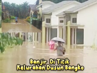 Hujan Deras, Beberapa Titik Kota Bangko Digenangi Banjir