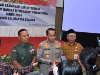 Kapolda Kalsel Bersama Perwakilan Ormas Dan Parpol Bersatu Dalam Upaya Pemilu Damai 2024