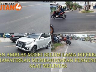 Jalan Amblas Dijalan Negara Lintas Tengah Sumatera Baturaja, Masyarakat Pengguna Jalan Khawatir Keselamatan Saat Berkendaraan