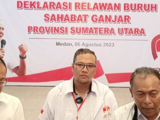 Menangkan Ganjar Pranowo Presiden RI, Ribuan Buruh Sumut Deklarasi Relawan Buruh Sahabat Ganjar
