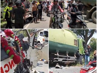 Kecelakaan Maut Ambulance VS Truck Tangki CPO di Balai Raja, 1 Orang Tewas dan 5 Orang Luka luka