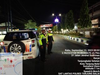 Berkat Upaya Sat Lantas Polres Tanjung Balai Patroli Malam Hingga Dini Hari Pagi Aksi Balap Liar Nihil