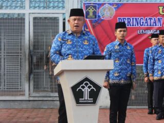 Kalapas Binjai Theo Adrianus Pimpin Upacara Bendera Peringatan Hari KORPRI ke-52 Tahun