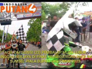 Aqil Capirossi (23) Pembalap Muda Asal Lubuk Linggau Berjaya di Final Kejurda Road Race IMI Sumsel Piala Bupati OKU Timur 2023
