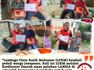 Lembaga Cinta Kasih Makassar Kembali Berbagi ke Puluhan Warga Lansia Jeneponto