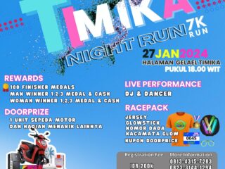 Timika Night Run Awali Rangkaian Road to Mimika Dance Carnival 2024, Panitia Siapkan Doorprise Sepeda Motor