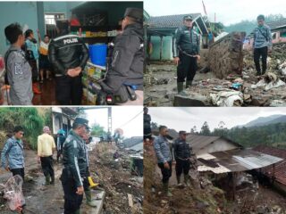 Gercep !!! Kapolsek Kertasari Cek Langsung Pasca Banjir Bandang Di Wilayah Desa Sukapura Dan Desa Cihawuk