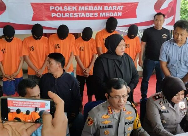 Polsek Medan Barat Gelar Pers Release Ungkap Kasus Begal, 6 orang Diamankan : 5 Masih Status Pelajar