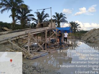 Polsek Singingi Lakukan Penertiban Penambangan Emas Tanpa Izin di Desa Sungai Keranji Kecamatan Singingi