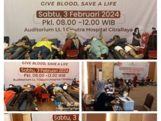 Donor Darah Personil Gabungan Polresta Tangerang Dan Polsek Panongan di  RS. Ciputra Hospital Citra Raya