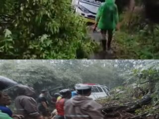 Longsor Di Desa Paninggaran,Jalan Raya Kajen -Paninggaran, Kabupaten Pekalongan Sempat Tertutup