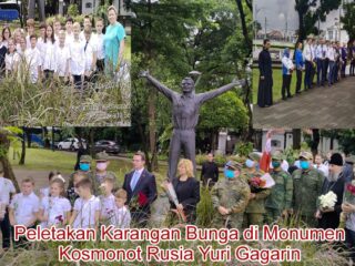 *Dihadiri PPWI dan Perwakilan Kedubes, Peletakan Bunga di Monumen Gagarin Berlangsung Hikmad*
