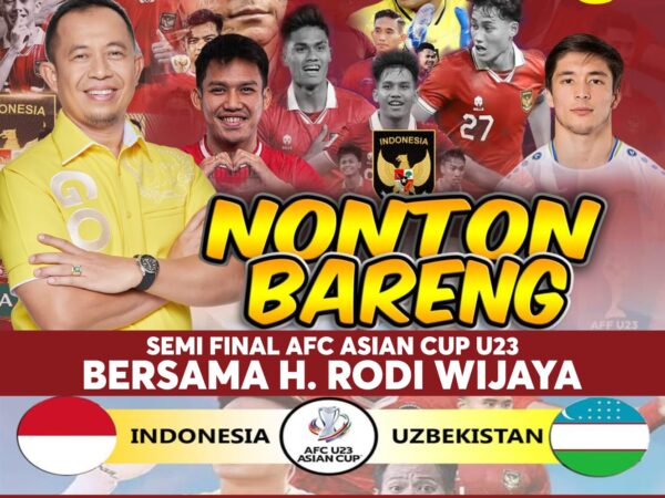Berikan Dukungan TimNas Sepakbola Indonesia Nobar Bersama Dulur H.Rodi Wijaya Rebut Door Prize