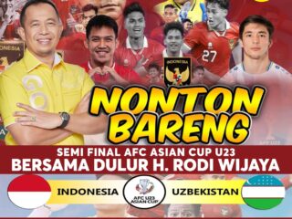 Berikan Dukungan TimNas Sepakbola Indonesia Nobar Bersama Dulur H.Rodi Wijaya Rebut Door Prize