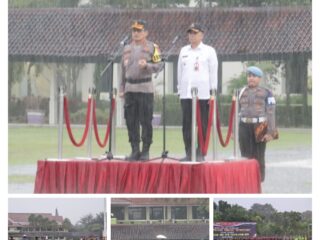Diguyur Hujan Deras Kapolresta Tangerang Tetap Pimpin Apel Gelar Pasukan Ketupat Maung 2024, Rangka Pengamanan Idul Fitri 1445 H
