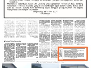 PT. Nusantara Dua Kawan ( NDK ) Resmi Bubar, Ini Penjelasannya...