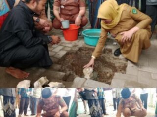 Wakil Bupati Maros Hj Suhartina Bohari Hadiri Peletakan Batu Pertama Renovasi Mesjid Jami Baiturrahman Salenrang