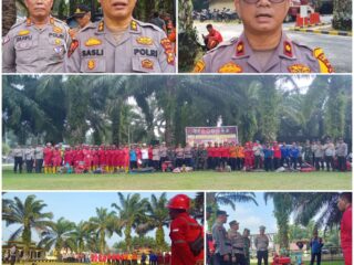 Pamatwil Polda Riau Gelar Apel Kesiapsiagaan Karhutla di Polsek Pinggir